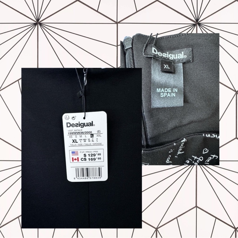 NWT DESIGUAL
NATALIE WOMEN’S DRESS 19WWVK96-2000 Elegant Black Sleeveless Dress - Picture 6 of 6